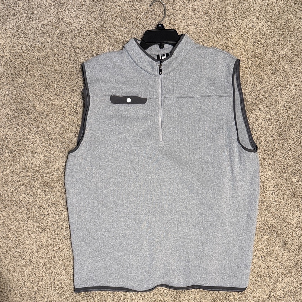 Foot Joy Gray Sleeveless Quarter Zip Vest XL